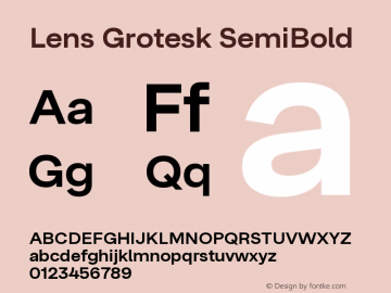 Lens Grotesk SemiBold Version 0.099 | FøM Fix图片样张