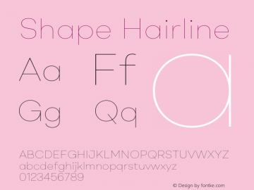 Shape Hairline Version 1.000图片样张