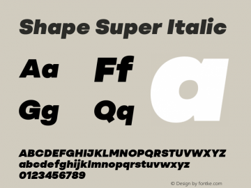 Shape-SuperItalic Version 1.000图片样张