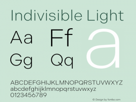 Indivisible-Light Version 1.000;hotconv 1.0.109;makeotfexe 2.5.65596图片样张