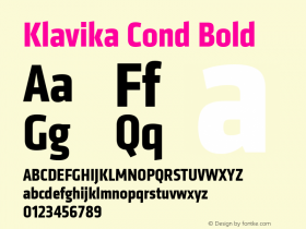Klavika Cond Bold Version 2.001图片样张