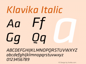 Klavika Italic Version 3.003图片样张