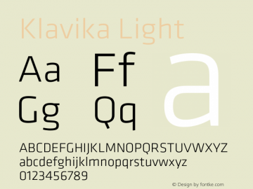 Klavika Light Version 3.003图片样张