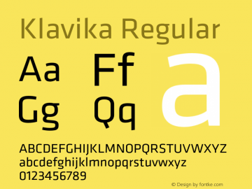 Klavika Regular Version 3.003图片样张
