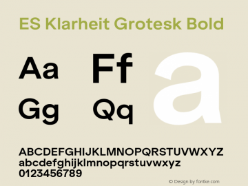 ES Klarheit Grotesk Bold Version 1.009图片样张