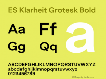 ES Klarheit Grotesk Bold Version 1.009图片样张