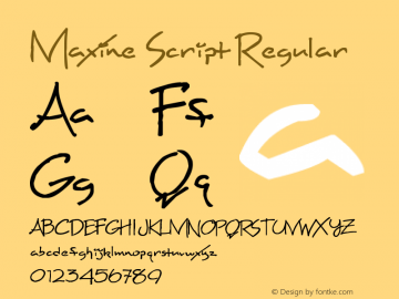 Maxine Script Regular Version 1.0 Font Sample