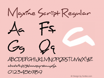 Maxine Script Regular updated Jan. 2008 Font Sample