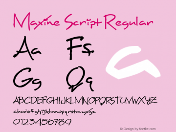 Maxine Script Regular Version 1.0 Font Sample