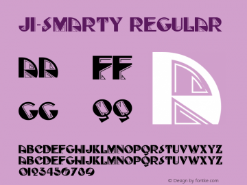 JI-Smarty Regular Macromedia Fontographer 4.1 6/2/2001 Font Sample