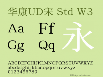 华康UD宋 Std W3 图片样张