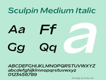 Sculpin-MediumItalic Version 1.000图片样张