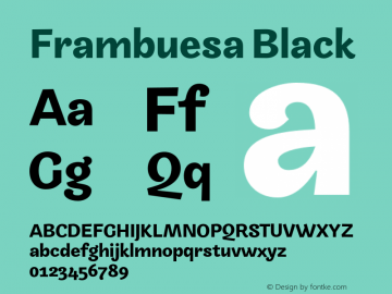 Frambuesa Black Version 1.000;hotconv 1.0.109;makeotfexe 2.5.65596图片样张