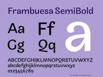 Frambuesa SemiBold Version 1.000;hotconv 1.0.109;makeotfexe 2.5.65596图片样张