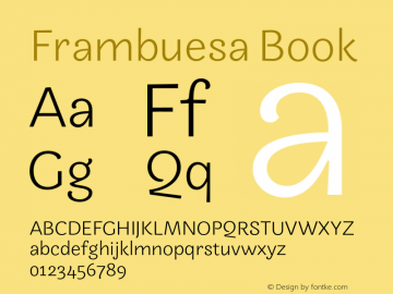 Frambuesa Book Version 1.000;hotconv 1.0.109;makeotfexe 2.5.65596图片样张
