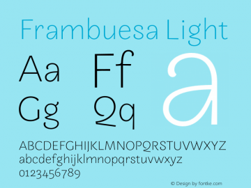 Frambuesa Light Version 1.000;hotconv 1.0.109;makeotfexe 2.5.65596图片样张