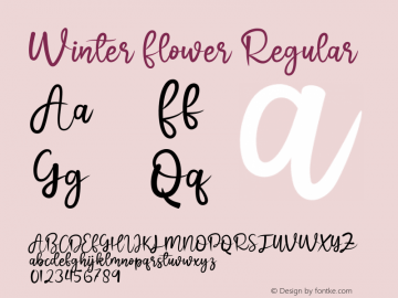 Winter Flower Version 1.001;Fontself Maker 3.5.3图片样张