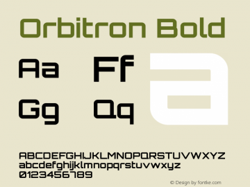 Orbitron Bold Version 2.001图片样张