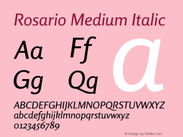 Rosario Medium Italic Version 1.201图片样张