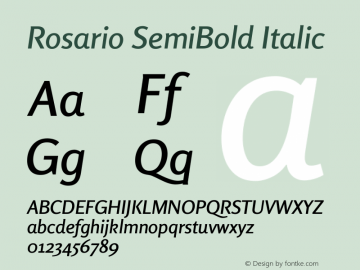 Rosario SemiBold Italic Version 1.201图片样张