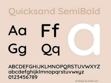 Quicksand SemiBold Version 3.006图片样张