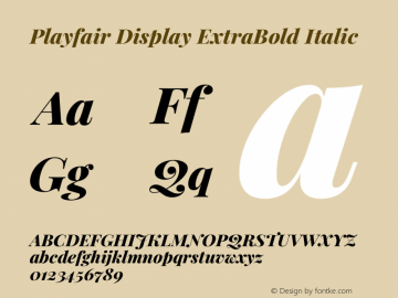 Playfair Display ExtraBold Italic Version 1.203图片样张