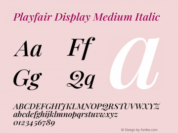 Playfair Display Medium Italic Version 1.203图片样张