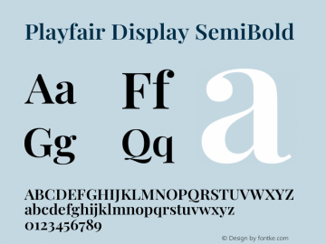 Playfair Display SemiBold Version 1.203图片样张