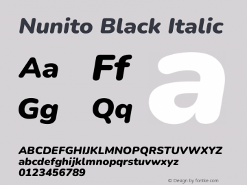 Nunito Black Italic Version 3.602图片样张