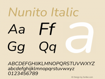 Nunito Italic Version 3.602图片样张