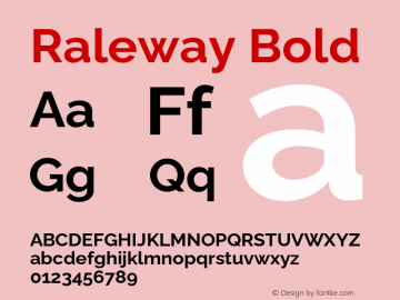 Raleway Bold Version 4.026图片样张