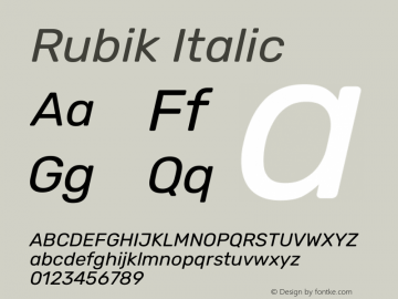 Rubik Italic Version 2.102图片样张