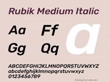 Rubik Medium Italic Version 2.102图片样张