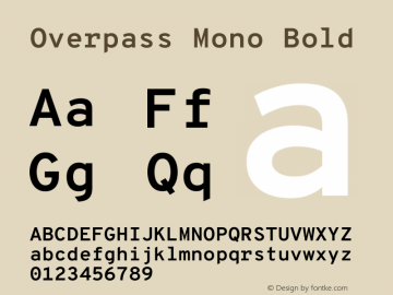 Overpass Mono Bold Version 4.000图片样张