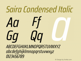 Saira Condensed Italic Version 1.101图片样张