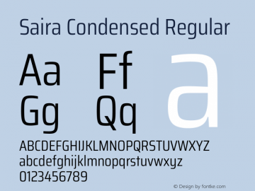 Saira Condensed Regular Version 1.101图片样张