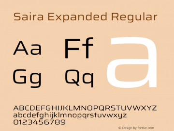 Saira Expanded Regular Version 1.101图片样张