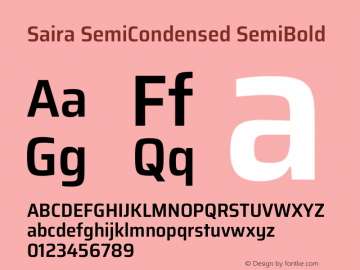 Saira SemiCondensed SemiBold Version 1.101图片样张