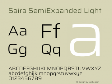 Saira SemiExpanded Light Version 1.101图片样张