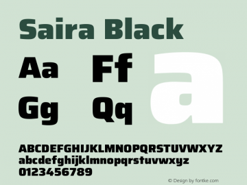 Saira Black Version 1.101图片样张