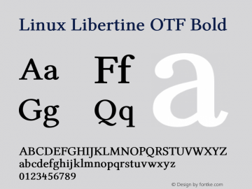 Linux Libertine OTF Bold Version 2.2.0 Font Sample