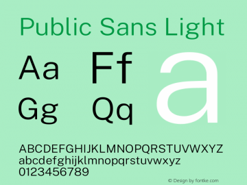 Public Sans Light Version 2.001图片样张