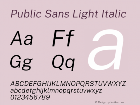 Public Sans Light Italic Version 2.001图片样张