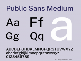 Public Sans Medium Version 2.001图片样张