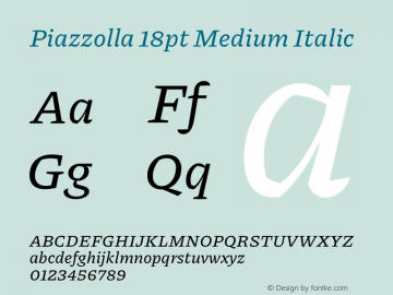 Piazzolla 18pt Medium Italic Version 2.005图片样张