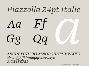 Piazzolla 24pt Italic Version 2.005图片样张