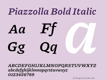 Piazzolla Bold Italic Version 2.005图片样张