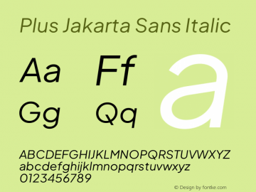 Plus Jakarta Sans Italic Version 2.006图片样张