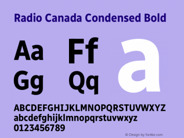 Radio Canada Condensed Bold Version 2.102图片样张