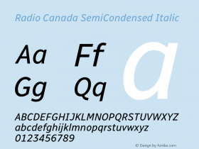 Radio Canada SemiCondensed Italic Version 2.102图片样张